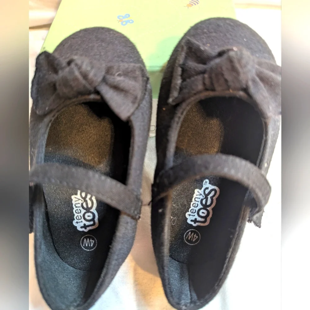 Teeny Toes Toddler Girls Black Dress Shoes Size 4W